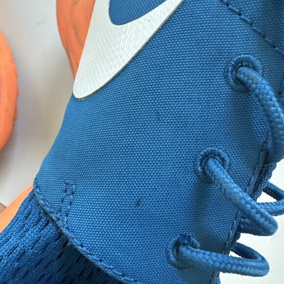 Nike‎ Roshe Run Shoe 669985-400 Marble Military Blue Orange White Men Size 8.5 - Picture 10 of 12